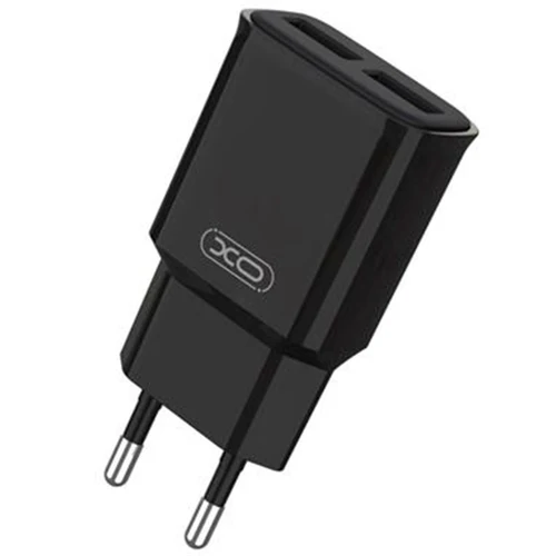 Cargador de Corriente 2.4A 2xUSB - Proteccion contra Cortocircuito y Sobrecargas - Color Negro XO L92C
