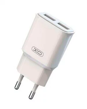 Cargador de Corriente 2.4A 2xUSB - Proteccion contra Cortocircuito y Sobrecargas - Color Blanco XO L92C