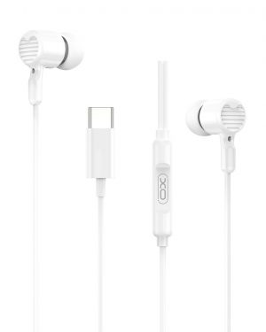 Auriculares Intrauditivos con Microfono - Conexion USB-C - Cable de 1.20m - Color BlancoXO EP81