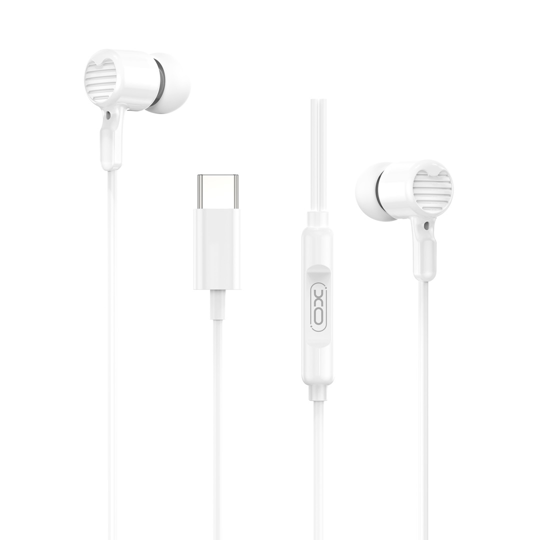 Auriculares Intrauditivos con Microfono - Conexion USB-C - Cable de 1.20m - Color BlancoXO EP81