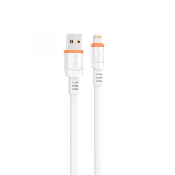 Cable USB a Lightning 3A (1 m) PVC Plano Blanco Qcharx Rome