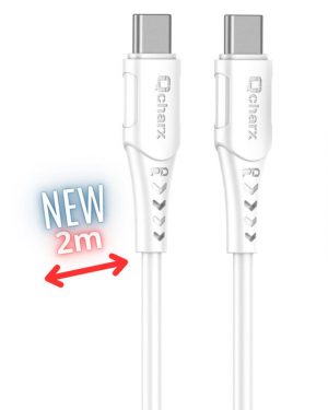 Cable Tipo C a Tipo C 3A 60W (2m) PVC Blanco Qcharx Sofia