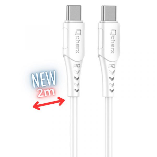 Cable Tipo C a Tipo C 3A 60W (2m) PVC Blanco Qcharx Sofia